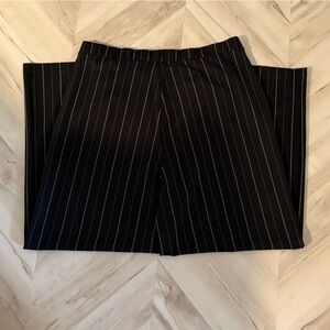 Banana Republic Charcoal striped Wide Leg Trousers